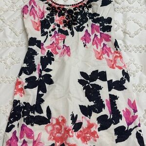 Lilly Pulitzer Vibrant Floral Midi Dress - Pink, Black, White